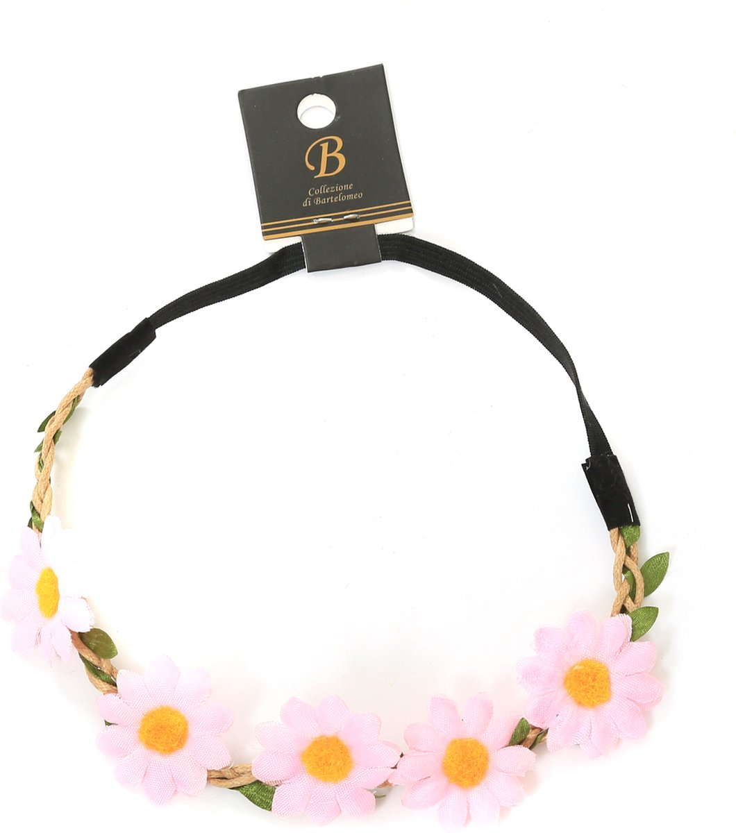 Haarbandje bloemen roze | flower power